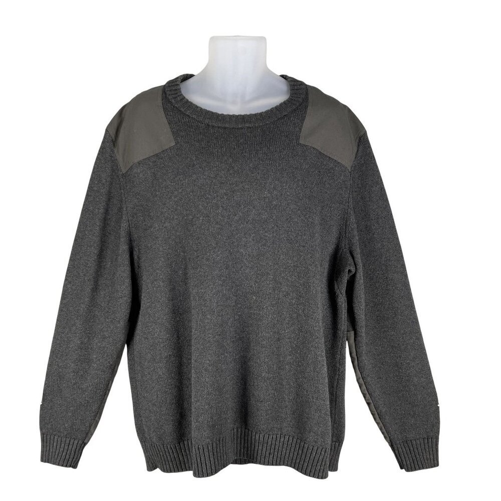 Duluth Trading Co Men XLT Colonel Bicks Sweater Wool Blend Elbow Shoulder Patche